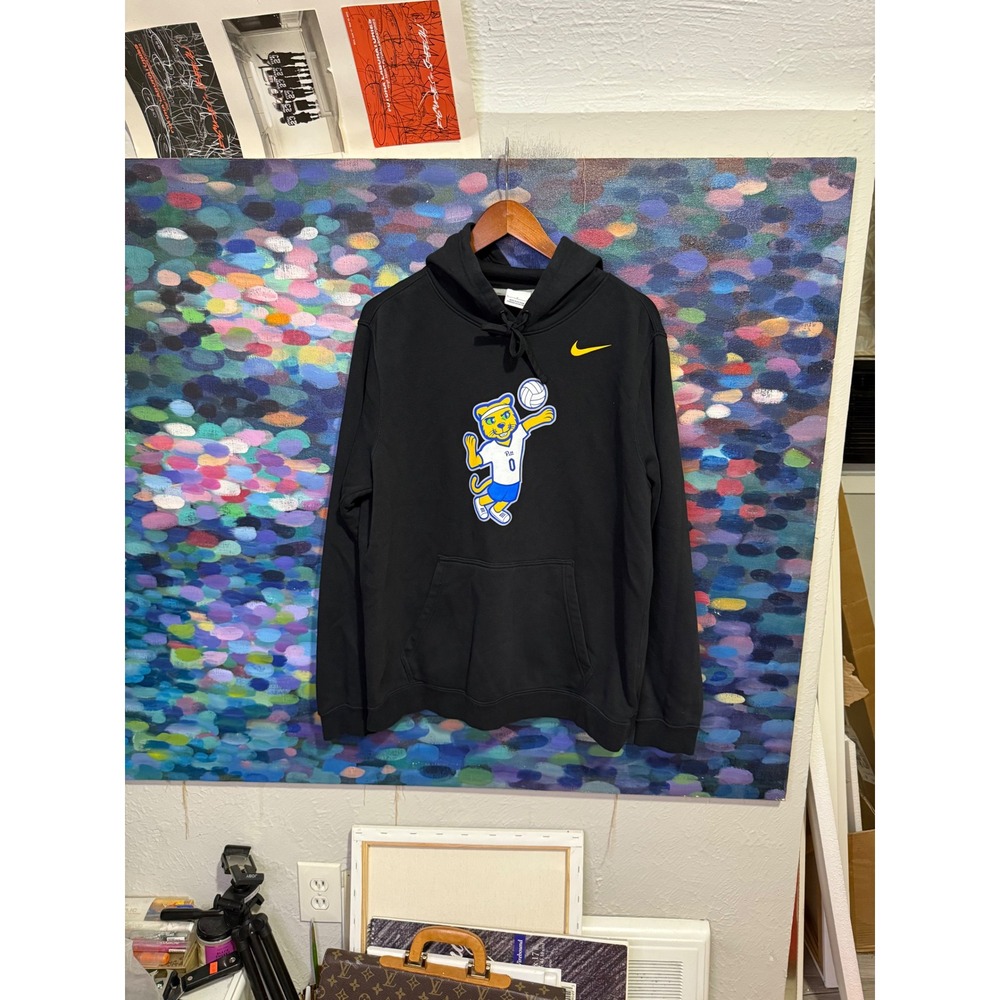 Nike Pitt Panthers Volleyball Mascot Hoodie Black Mens Large Sweatshirt